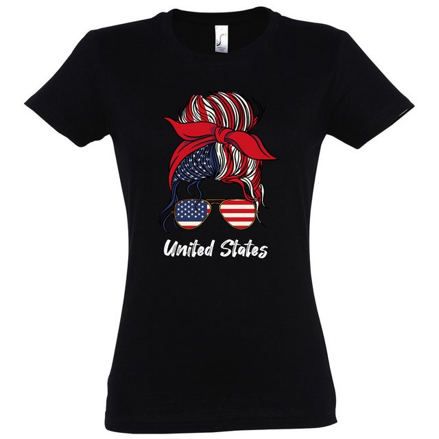 Youth Designz Print-Shirt USA Flagge Damen T-Shirt mit lustigen Logo für Da günstig online kaufen