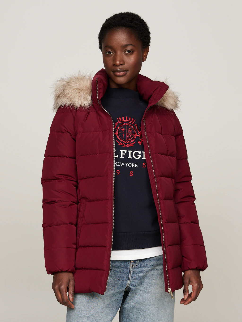 Tommy Hilfiger Steppjacke, mit Kapuze, mit Logopatch günstig online kaufen