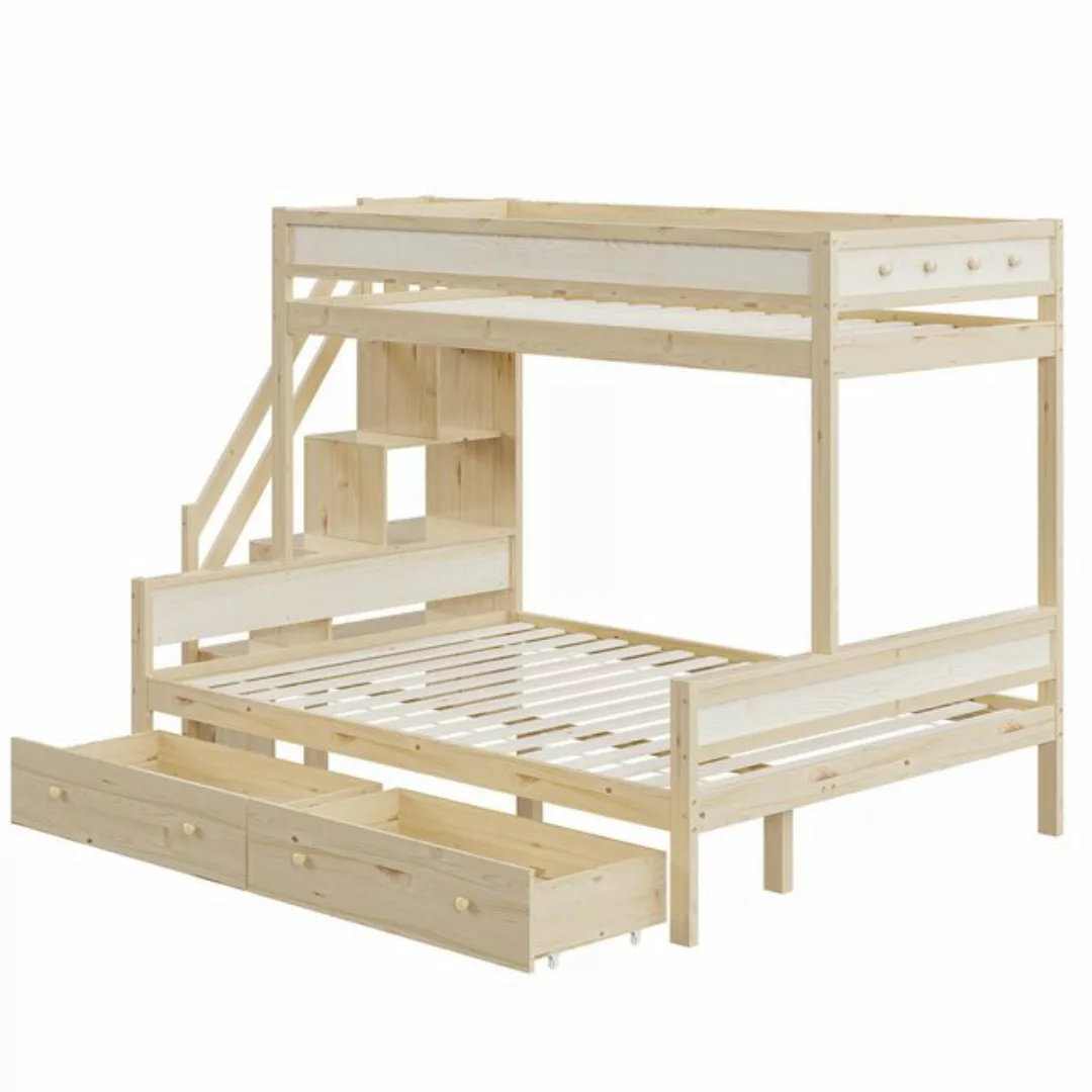 Rutaqian Kinderbett Kinderbett 90*200/140*200 cm, Massivholz Etagenbett,Abl günstig online kaufen