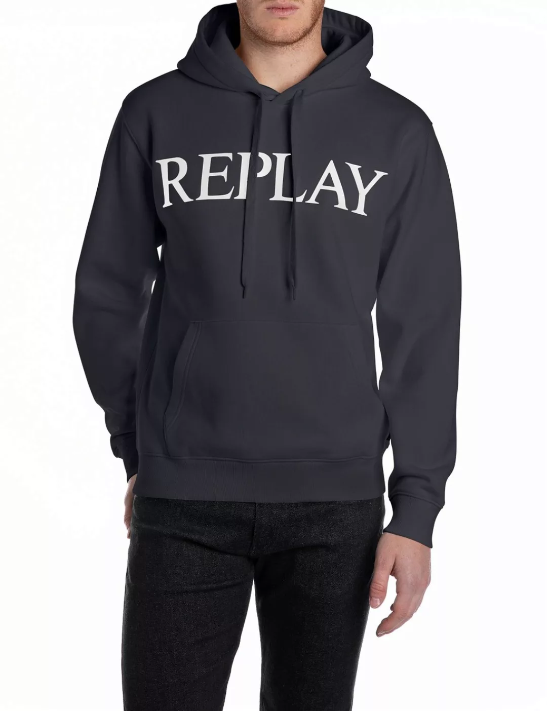 Replay Kapuzensweatshirt mit großem Markenprint vorn günstig online kaufen