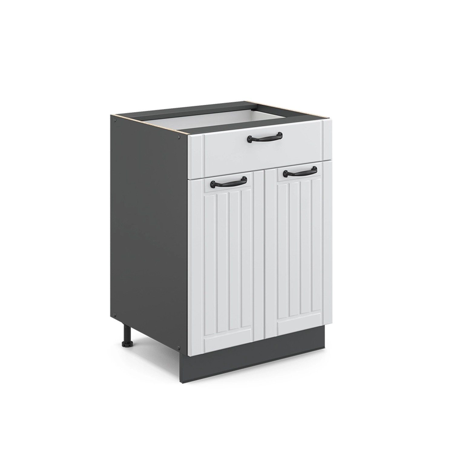 Vicco Unterschrank Fame-Line, Weiß Landhaus/Anthrazit, 60 günstig online kaufen