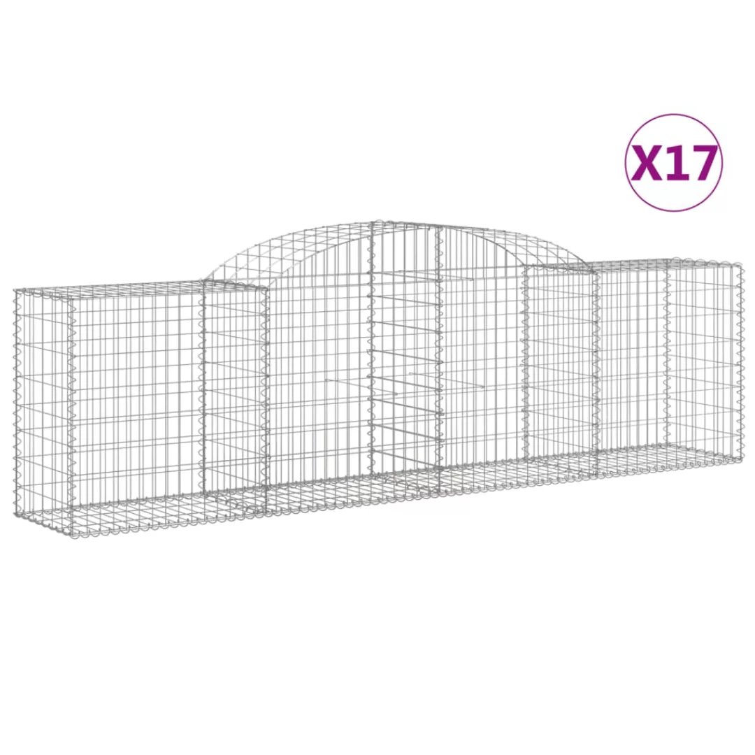 Vidaxl Gabionen Mit Hochbogen 17 Stk. 300x50x80/100cm Verzinktes Eisen günstig online kaufen