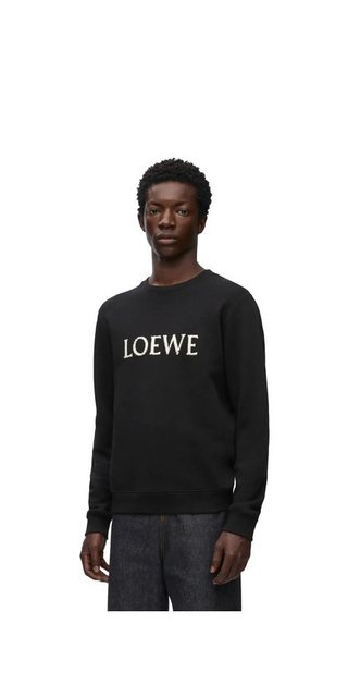 Loewe Rundhalspullover LOEWE Baumwoll Sweater Schwarz Herren günstig online kaufen