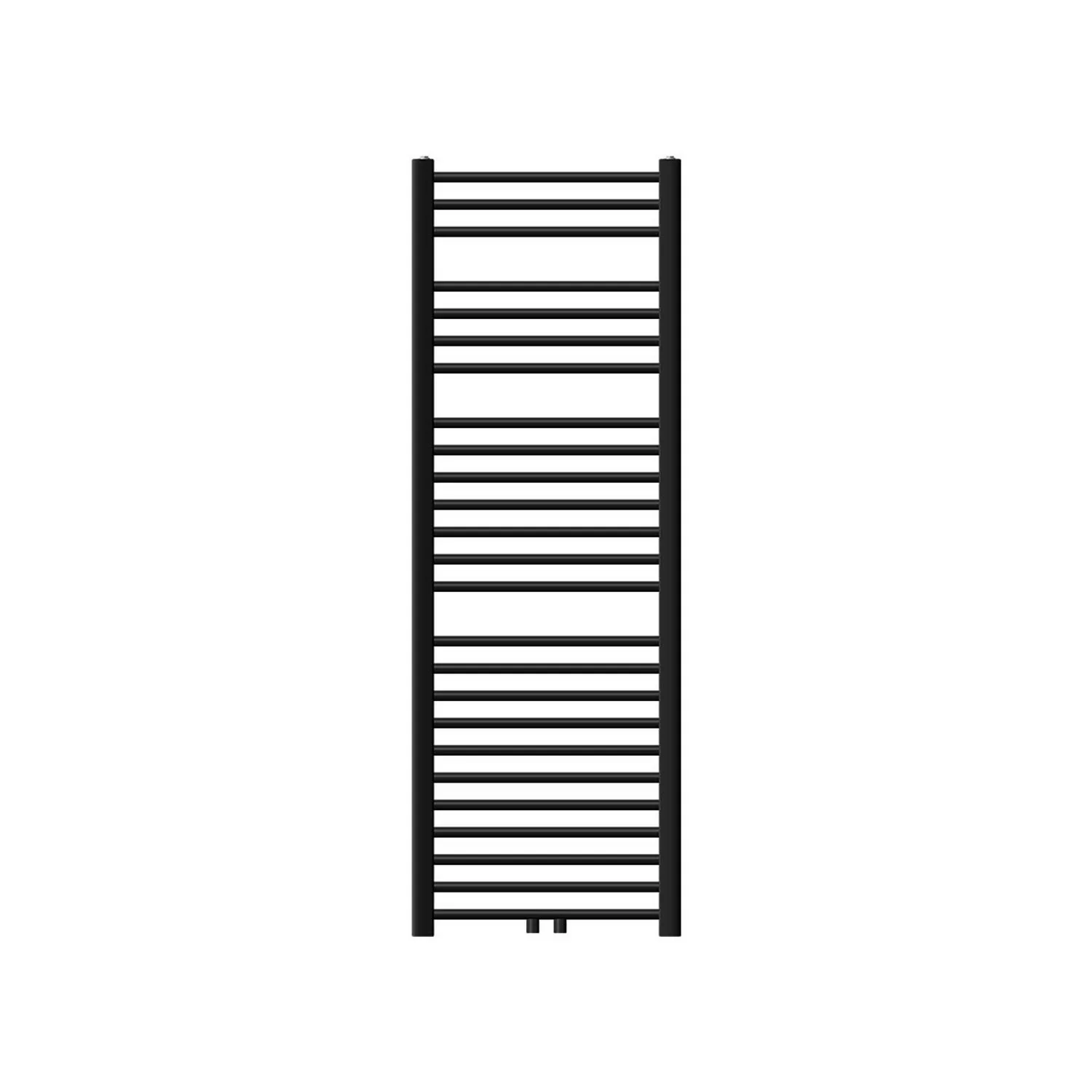 LuxeBath Badheizkörper Sahara 500x1500 mm Schwarz Matt Gebogen Mittelanschl günstig online kaufen