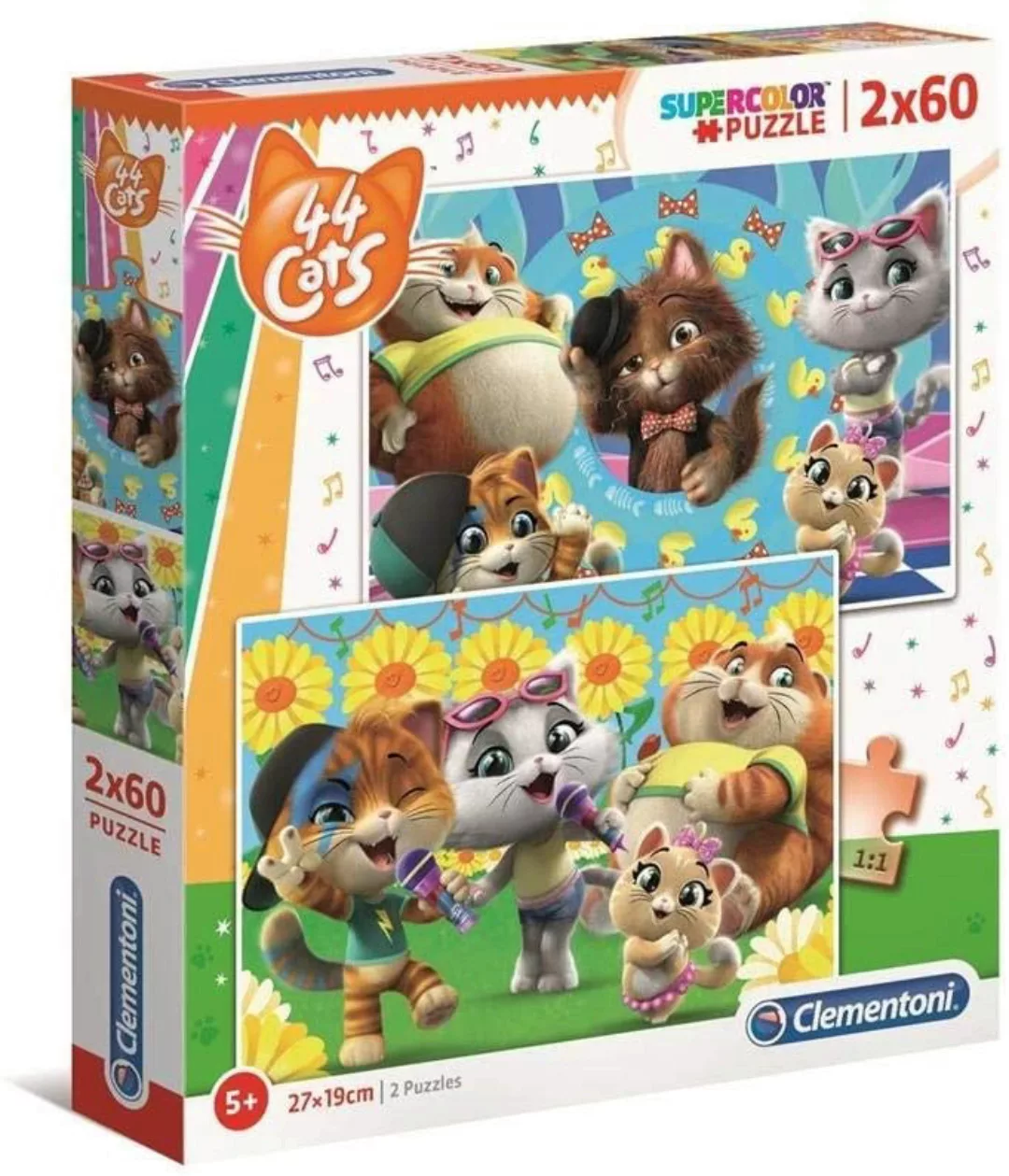 Clementoni 21607 - 2 X 60 Teile Puzzle - 44 Cats günstig online kaufen