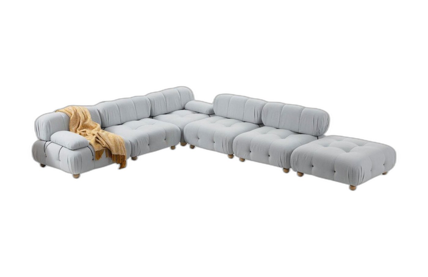 Xlmoebel Ecksofa Eckcouch Gewebe Wohnzimmer Möbel Eck Grau Trend Polyester günstig online kaufen