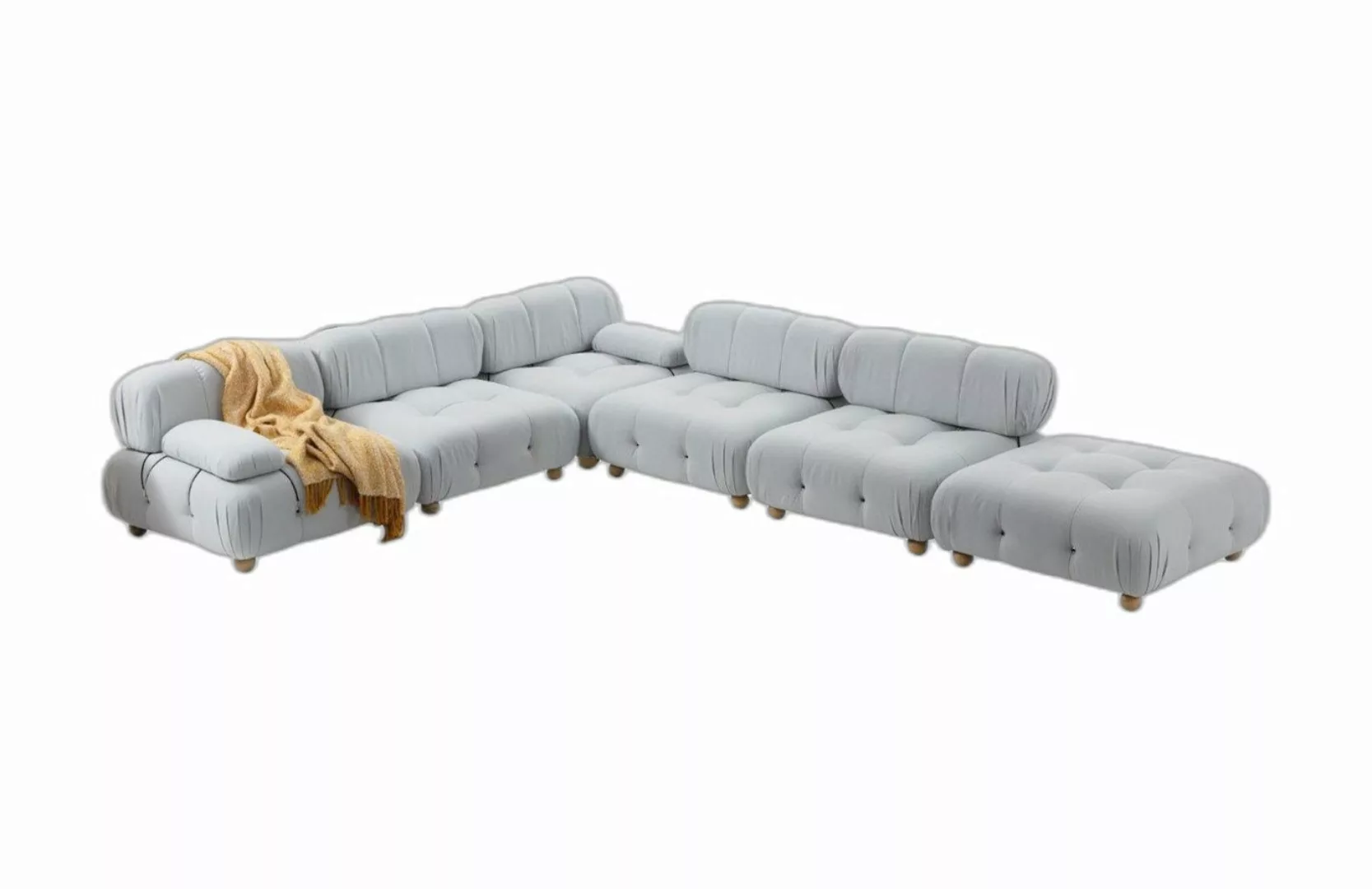 Xlmoebel Ecksofa Eckcouch Gewebe Wohnzimmer Möbel Eck Grau Trend Polyester günstig online kaufen