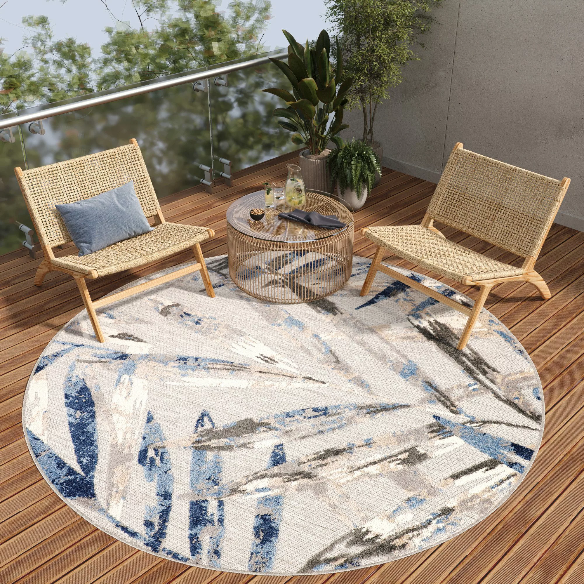 Tapiso Outdoorteppich PATIO, rund, Höhe: 6 günstig online kaufen