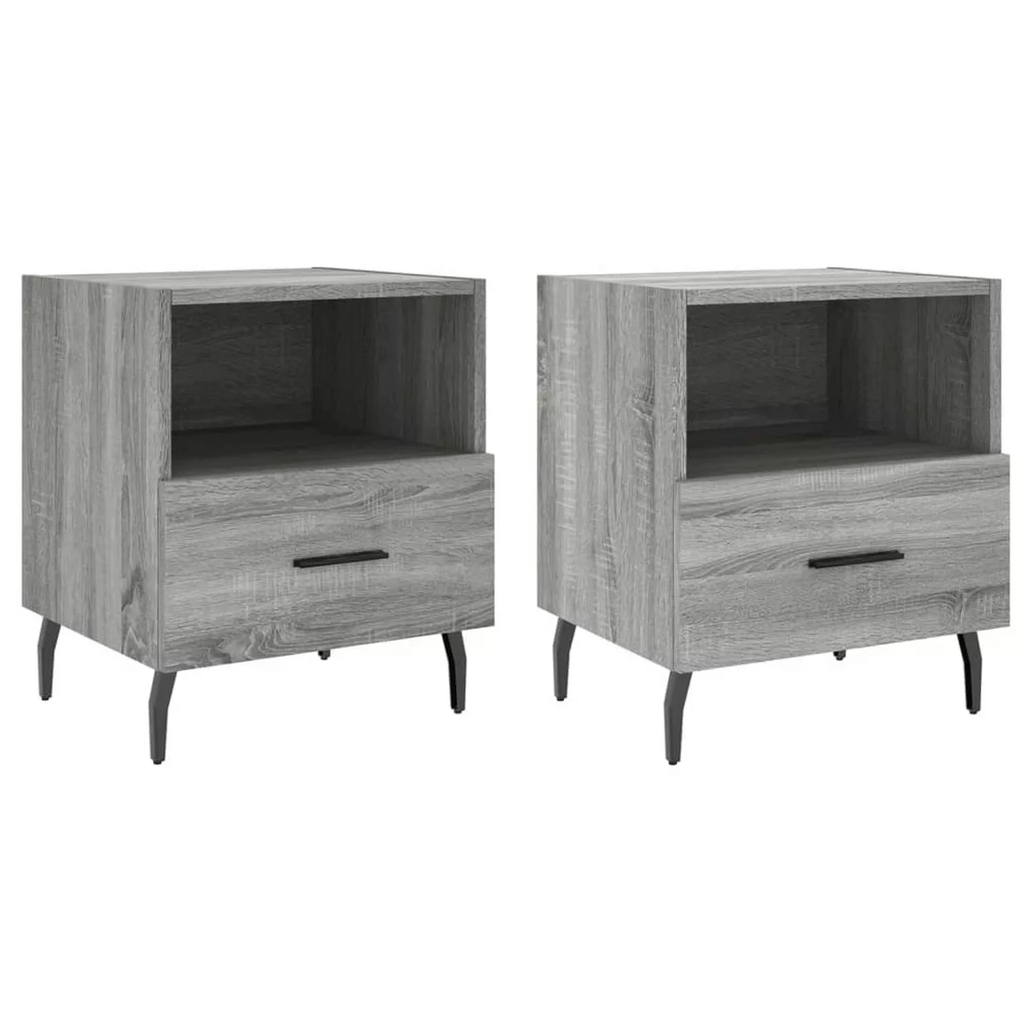 vidaXL Nachttische 2 Stk Grau Sonoma 40x35x47,5 cm Holzwerkstoff Modell 2 günstig online kaufen