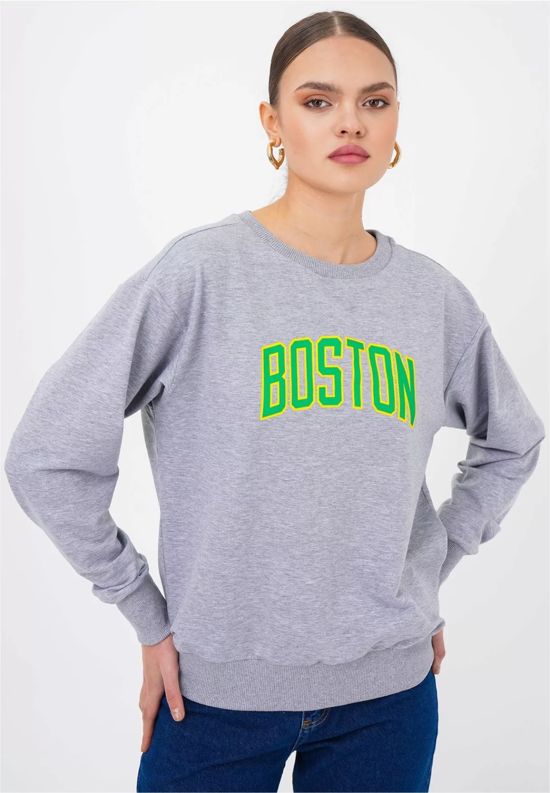 freshlions Sweatshirt "Boston", (1 tlg.), mit coolem Schriftzug günstig online kaufen