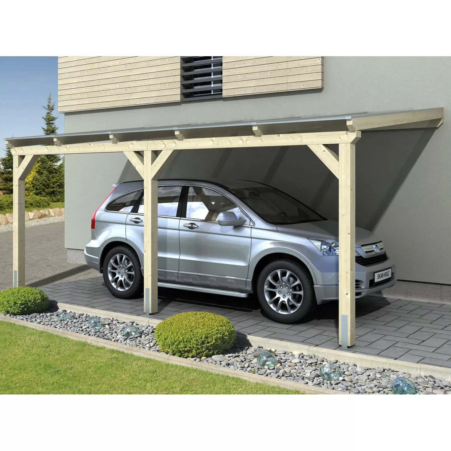 Skan Holz Carport Vogtland 300 cm x 541 cm Natur günstig online kaufen