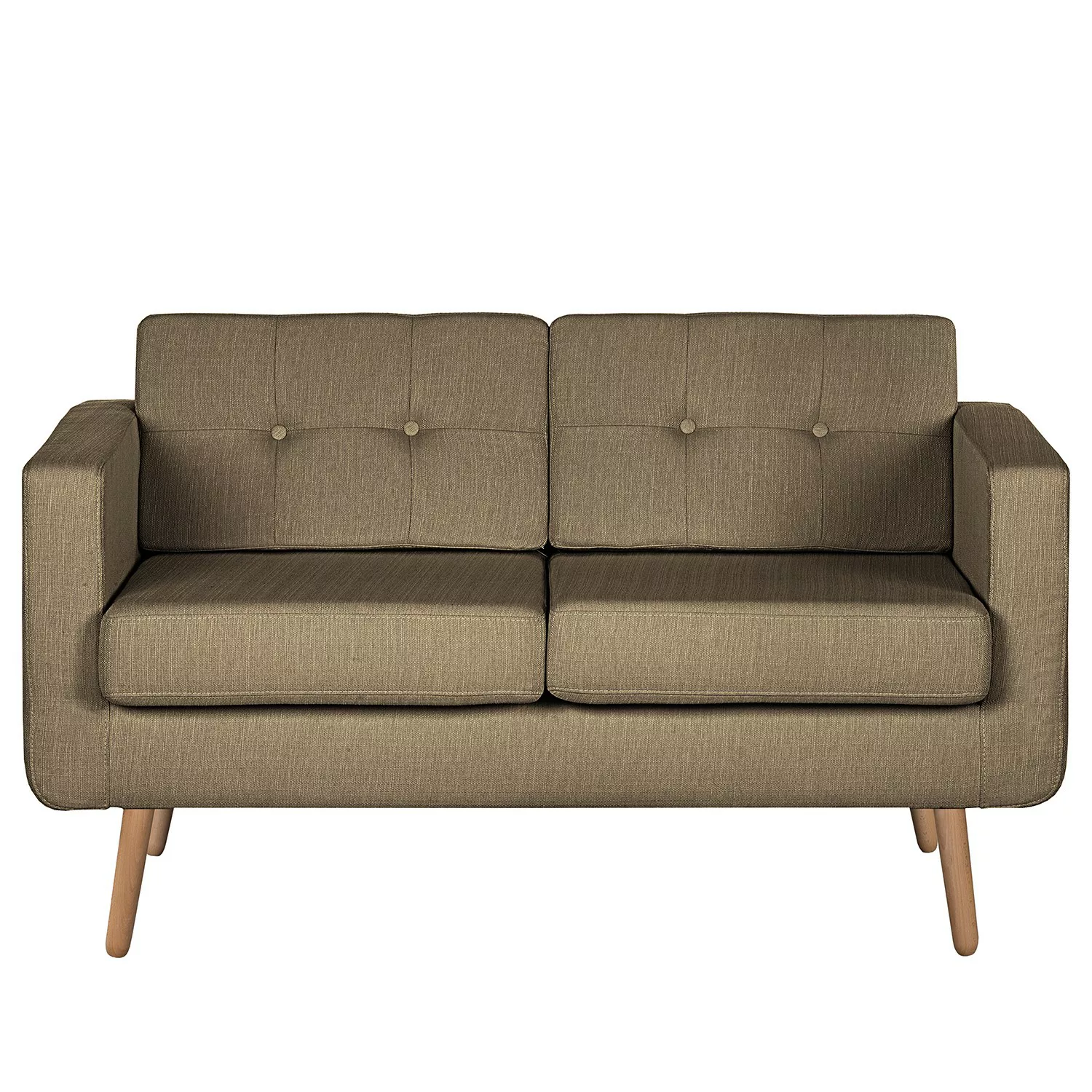 home24 Mørteens Sofa Croom I 2-Sitzer Braun Webstoff 143x84x81 cm (BxHxT) S günstig online kaufen