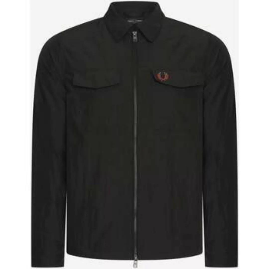 Fred Perry  Hemdbluse Overshirt mit Reißverschluss – Schwarz günstig online kaufen