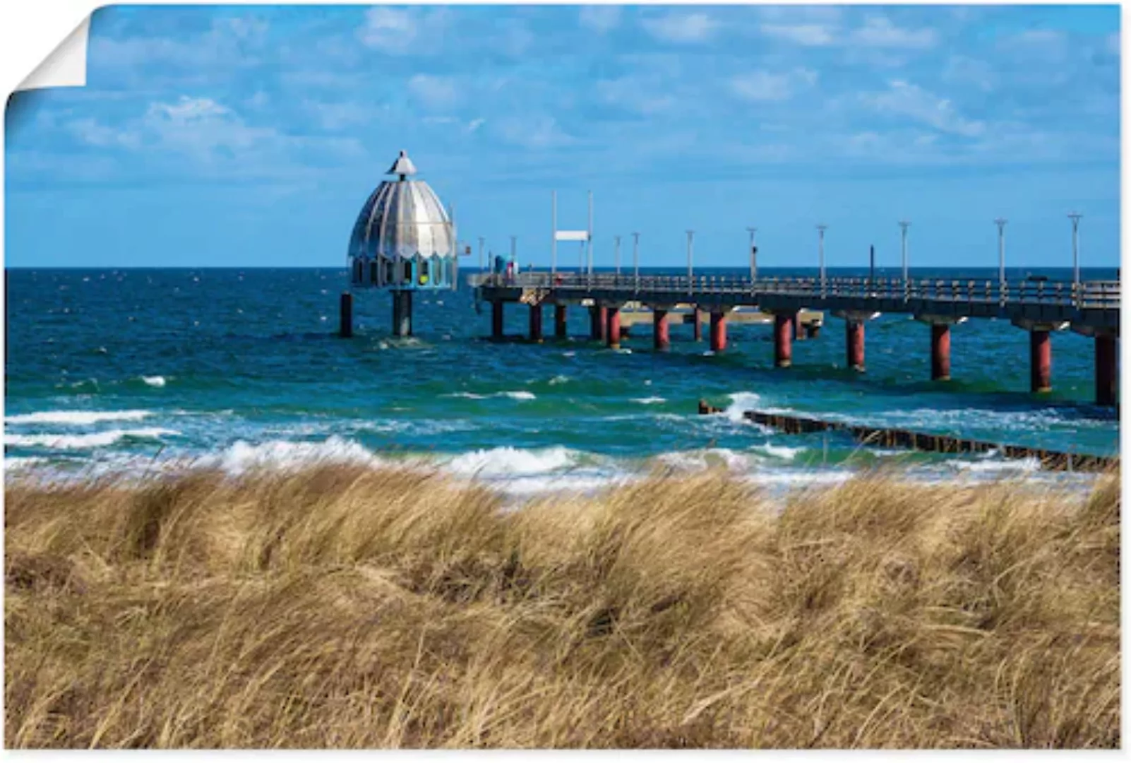 Artland Poster »Seebrücke an der Ostseeküste in Zingst«, Küstenbilder, (1 S günstig online kaufen