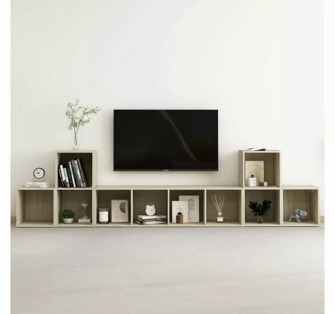 vidaXL TV-Schrank 5-tlg. TV-Schrank-Set Sonoma-Eiche Holzwerkstoff (1-St) günstig online kaufen