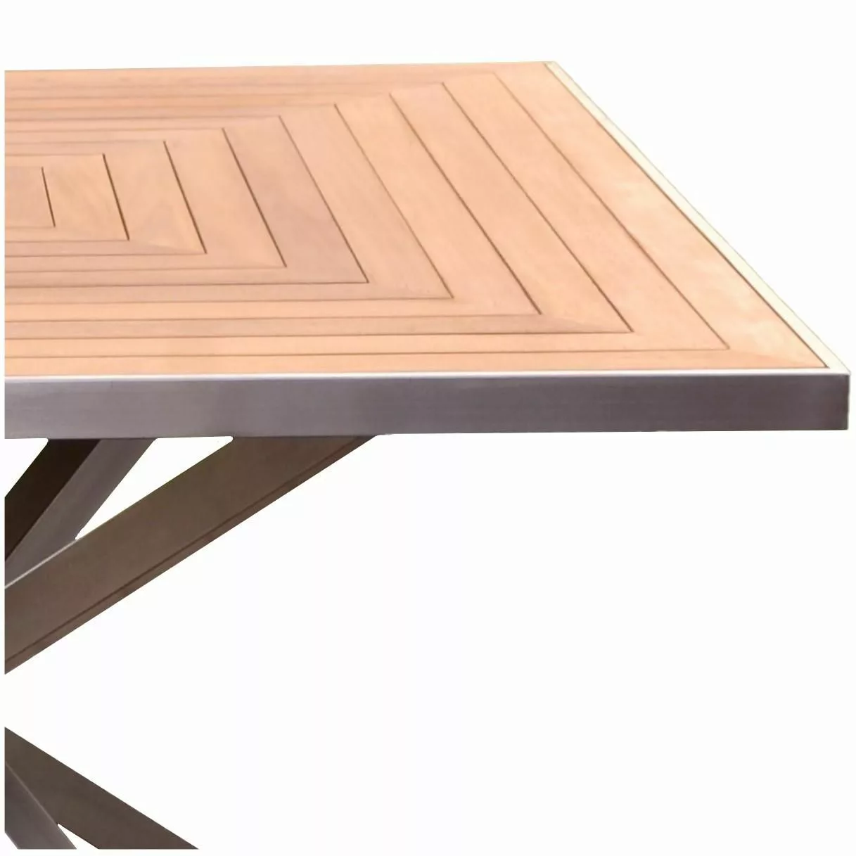Designer Essgruppe Tisch Andalo + 4 Stühle Lavarone Teakholz Edelstahl günstig online kaufen