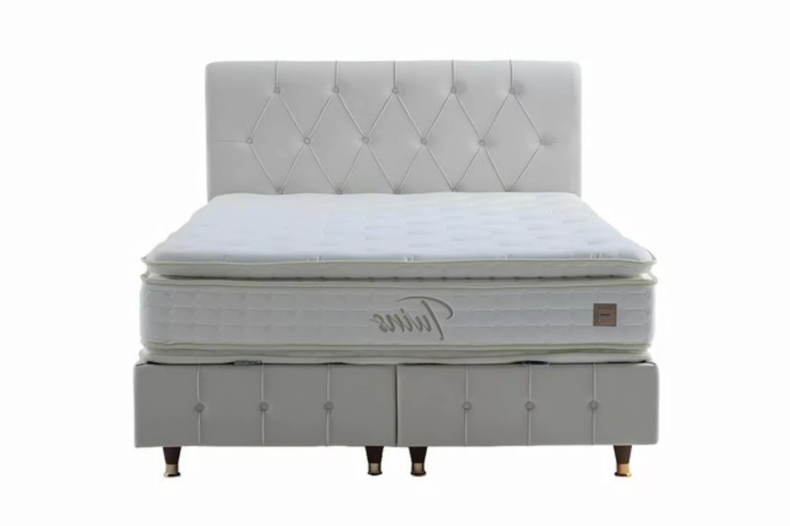 Xlmoebel Bett Designer Polsterbett mit grauem Chesterfield-Stil und rechtec günstig online kaufen