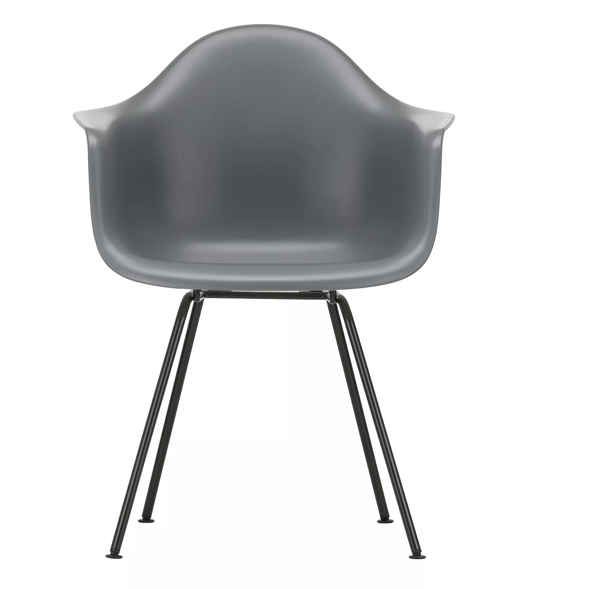 Vitra - Eames Plastic Chair DAX Gestell schwarz - granitgrau/Sitzschale Pol günstig online kaufen
