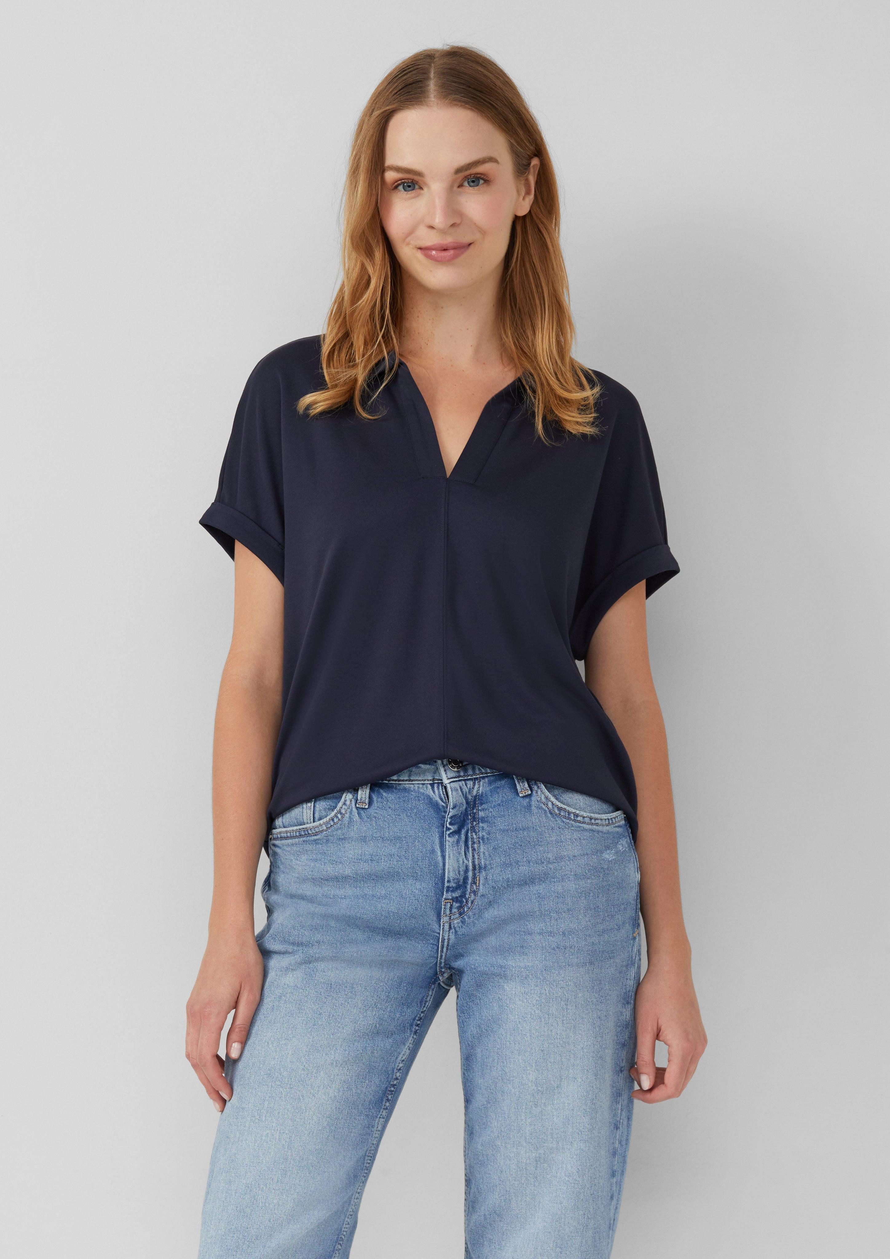 s.Oliver Shirttop Fließendes Shirt mit Polokragen günstig online kaufen