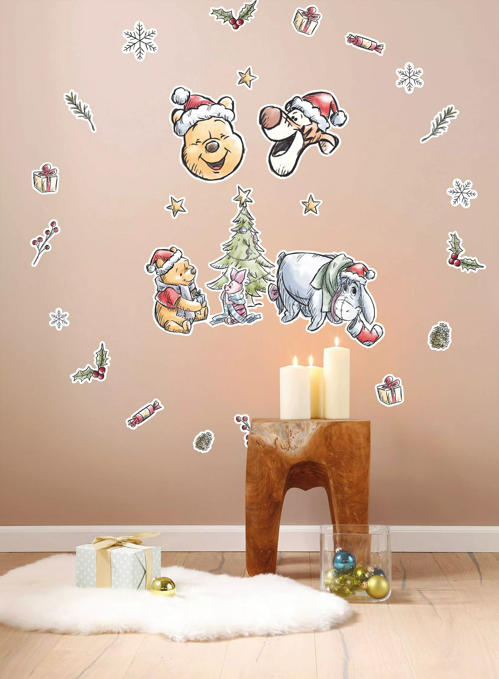 Komar Wandsticker "Winnie Pooh Christmas", 50x70 cm (Breite x Höhe), selbst günstig online kaufen