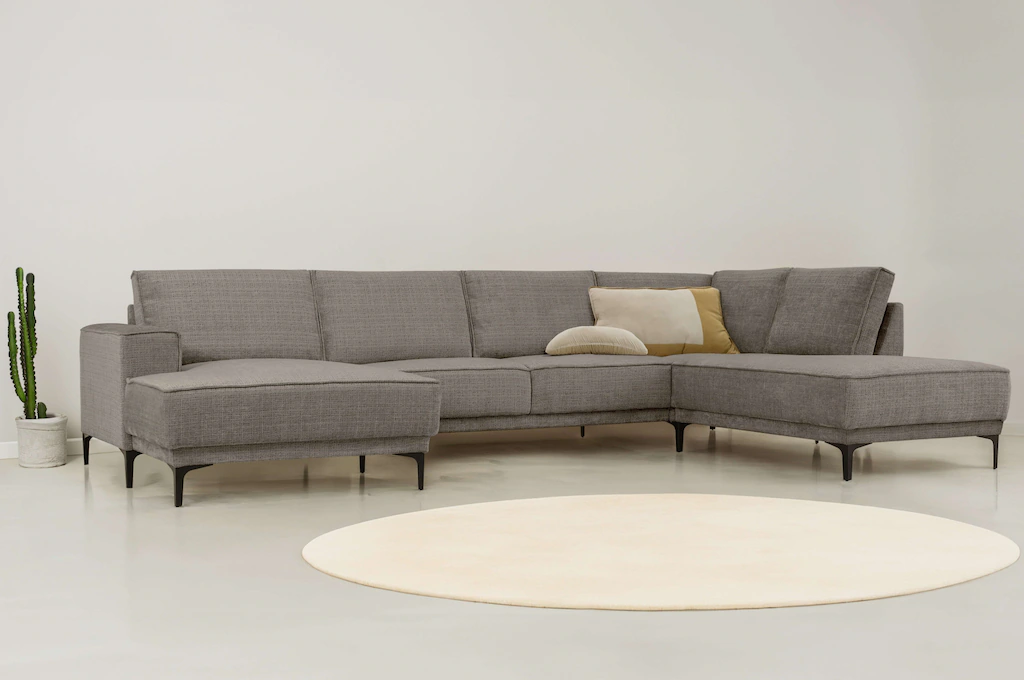 Places of Style Wohnlandschaft "XXL Sofa Oland, Struktur, Flachgewebe, Luxu günstig online kaufen