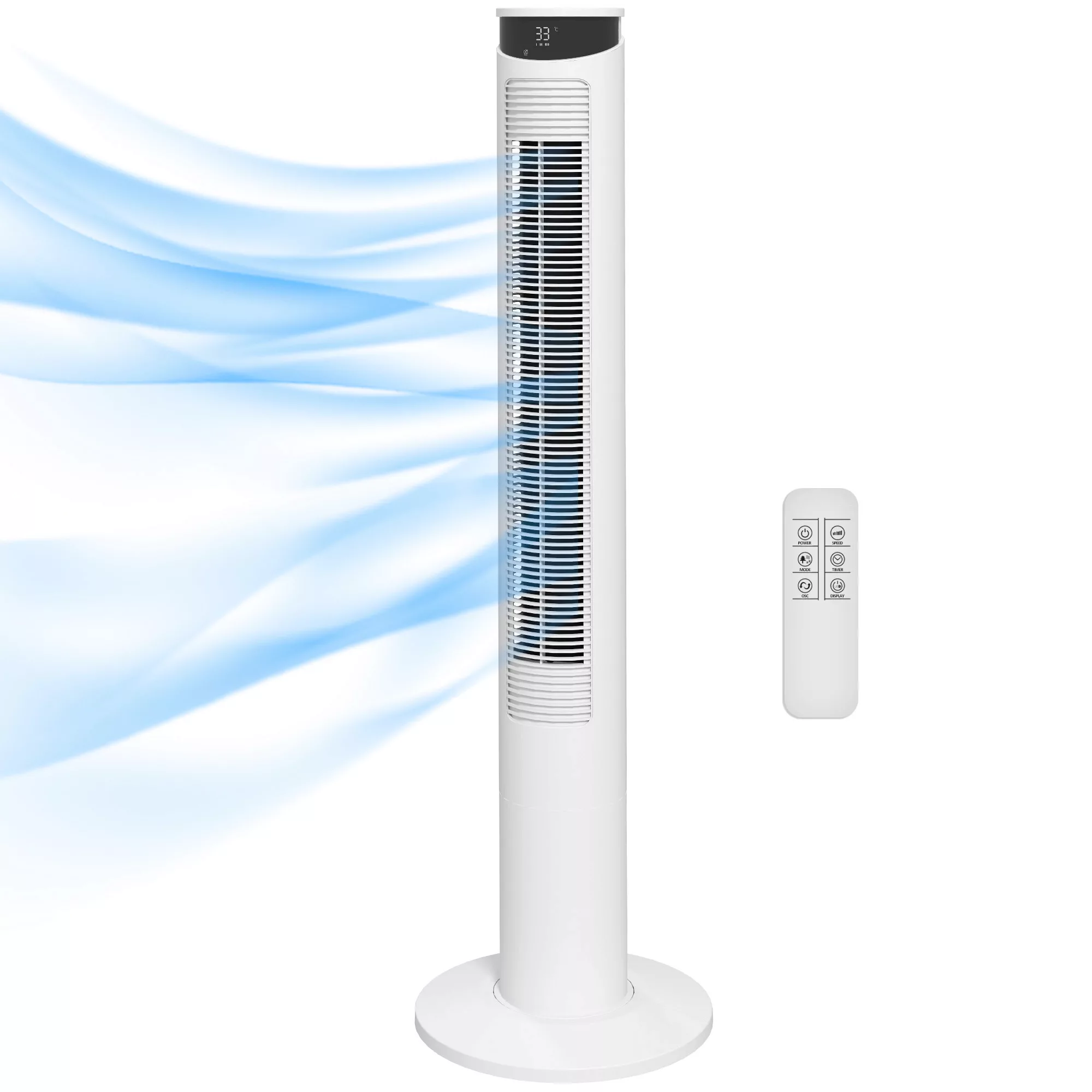 HOMCOM Turmventilator, Standventilator mit 3 Belüftungsstufen, Fernbedienun günstig online kaufen