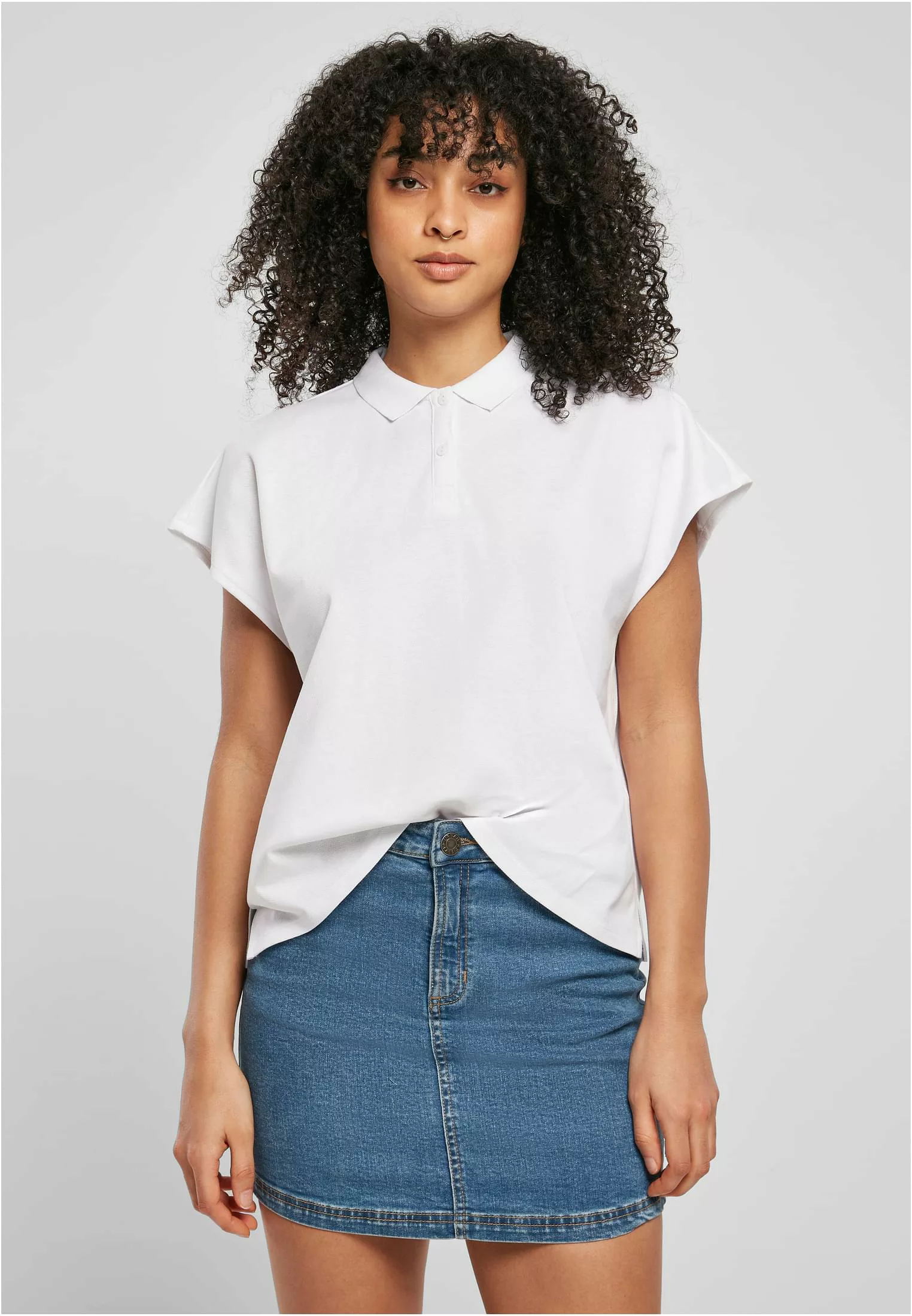 URBAN CLASSICS Kurzarmshirt "Damen Ladies Oversized Extended Shoulder Polo günstig online kaufen