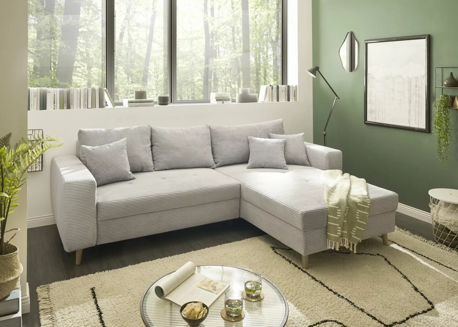 ED EXCITING DESIGN Ecksofa "Calanda L-Form", mit Hocker, frei im Raum stell günstig online kaufen