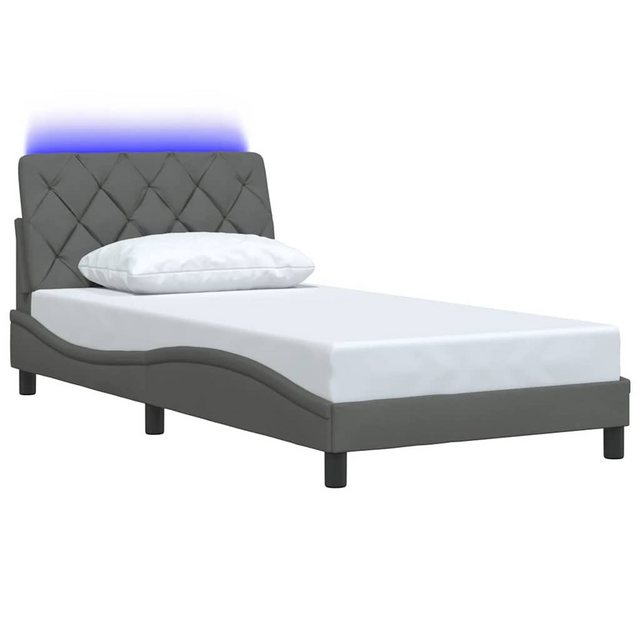 vidaXL Bett Bettgestell mit LED ohne Matratze Dunkelgrau 100x200 cm Stoff günstig online kaufen