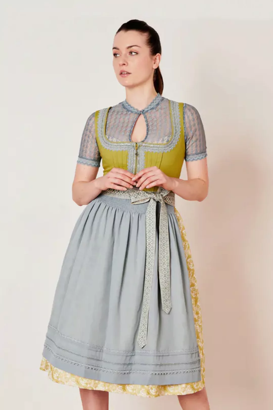 KRÜGER COLLECTION Dirndl Dirndl 'Josefine' 116867, Gelb 70cm günstig online kaufen