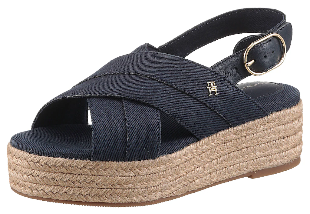 Tommy Hilfiger Keilsandalette "DENIM ESPADRILLE PLATFORM SANDAL", Plateau, günstig online kaufen