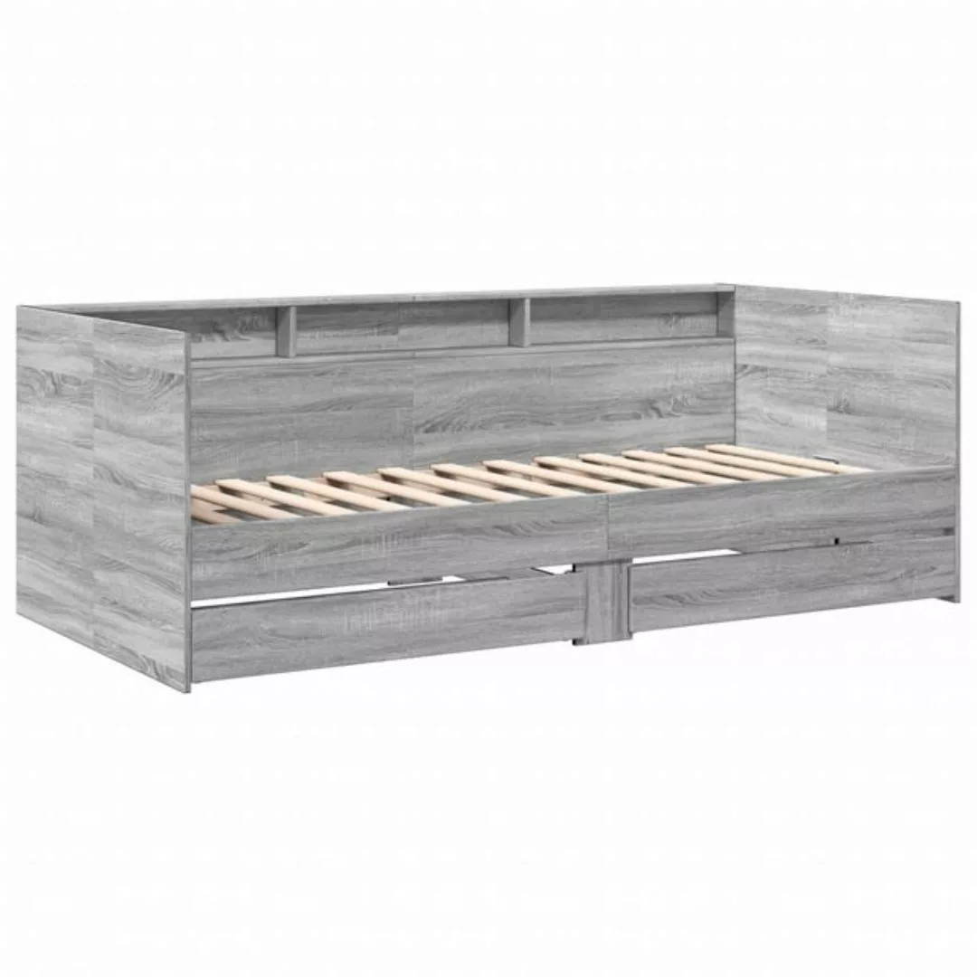 vidaXL Bett Tagesbett mit Schubladen Grau Sonoma 90x200 cm Holzwerkstoff günstig online kaufen