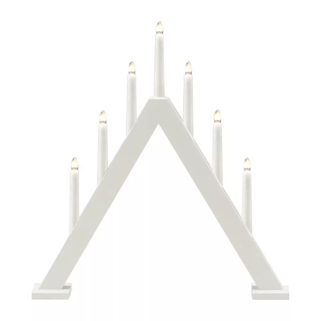 Kerzenleuchter aus Holz, 7-flammig, Höhe 50cm weiß günstig online kaufen