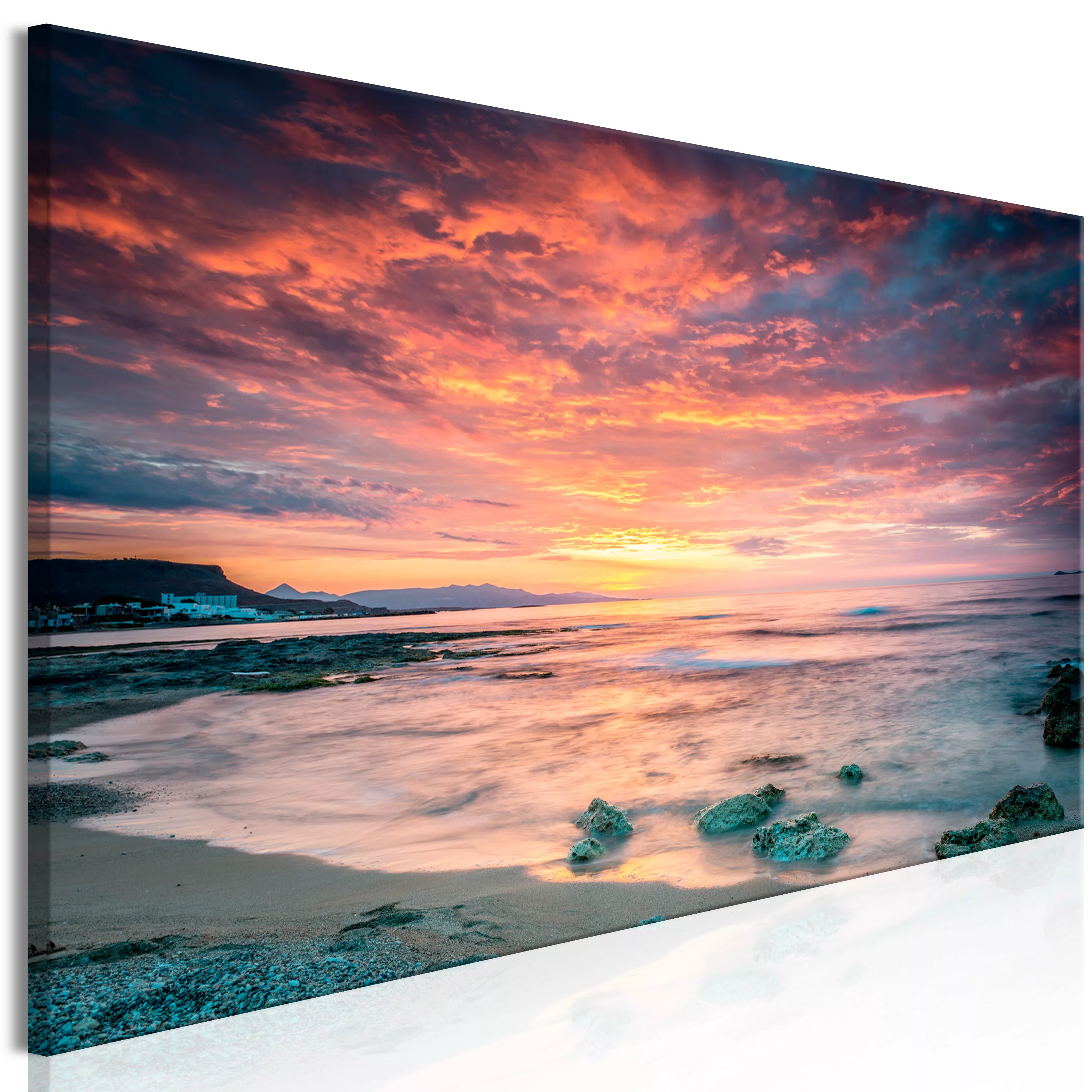 Wandbild - Beach In Crete (1 Part) Narrow Red günstig online kaufen