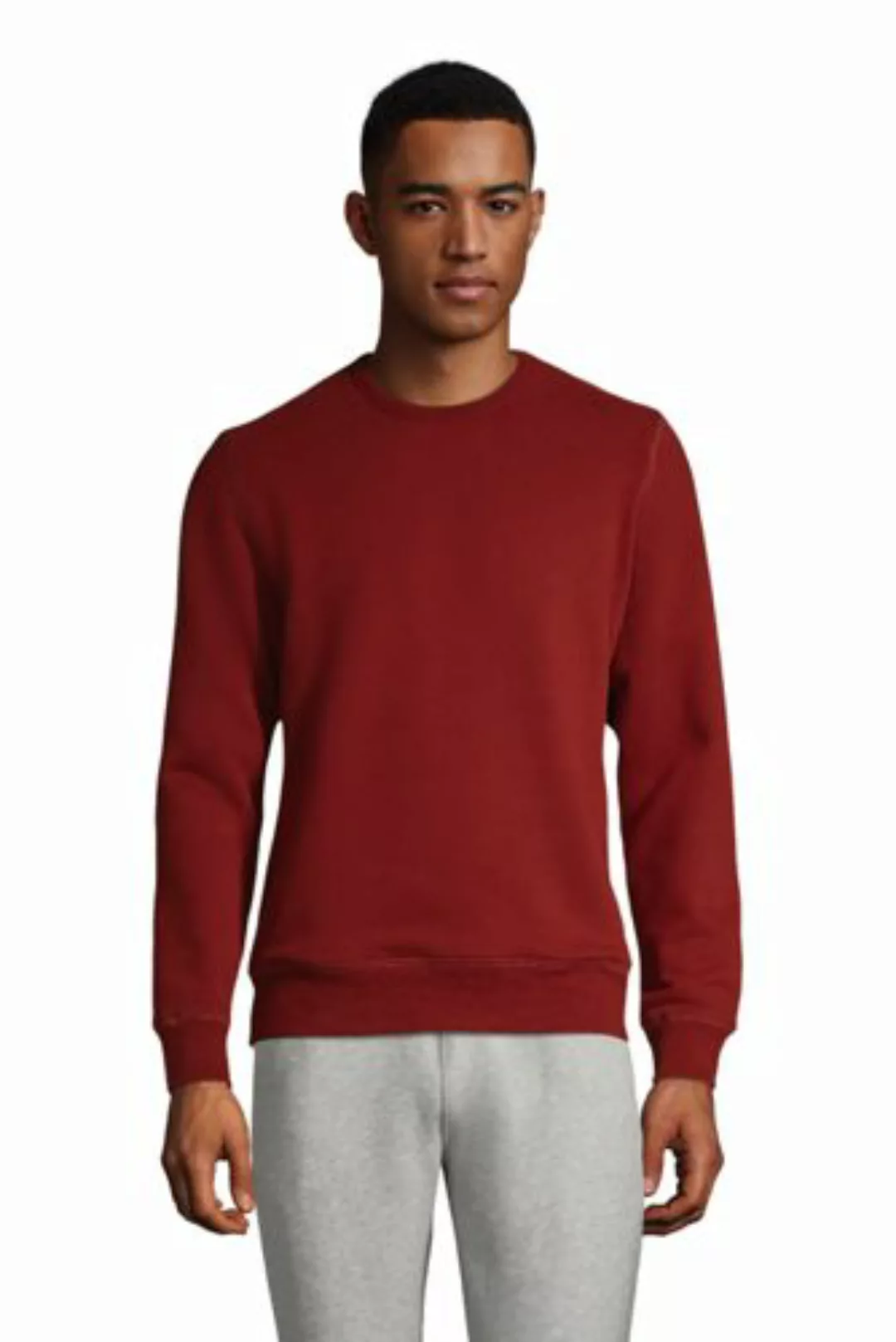 Sweatshirt mit rundem Ausschnitt, Tall, Herren, Größe: M Tall, Rot, Baumwol günstig online kaufen