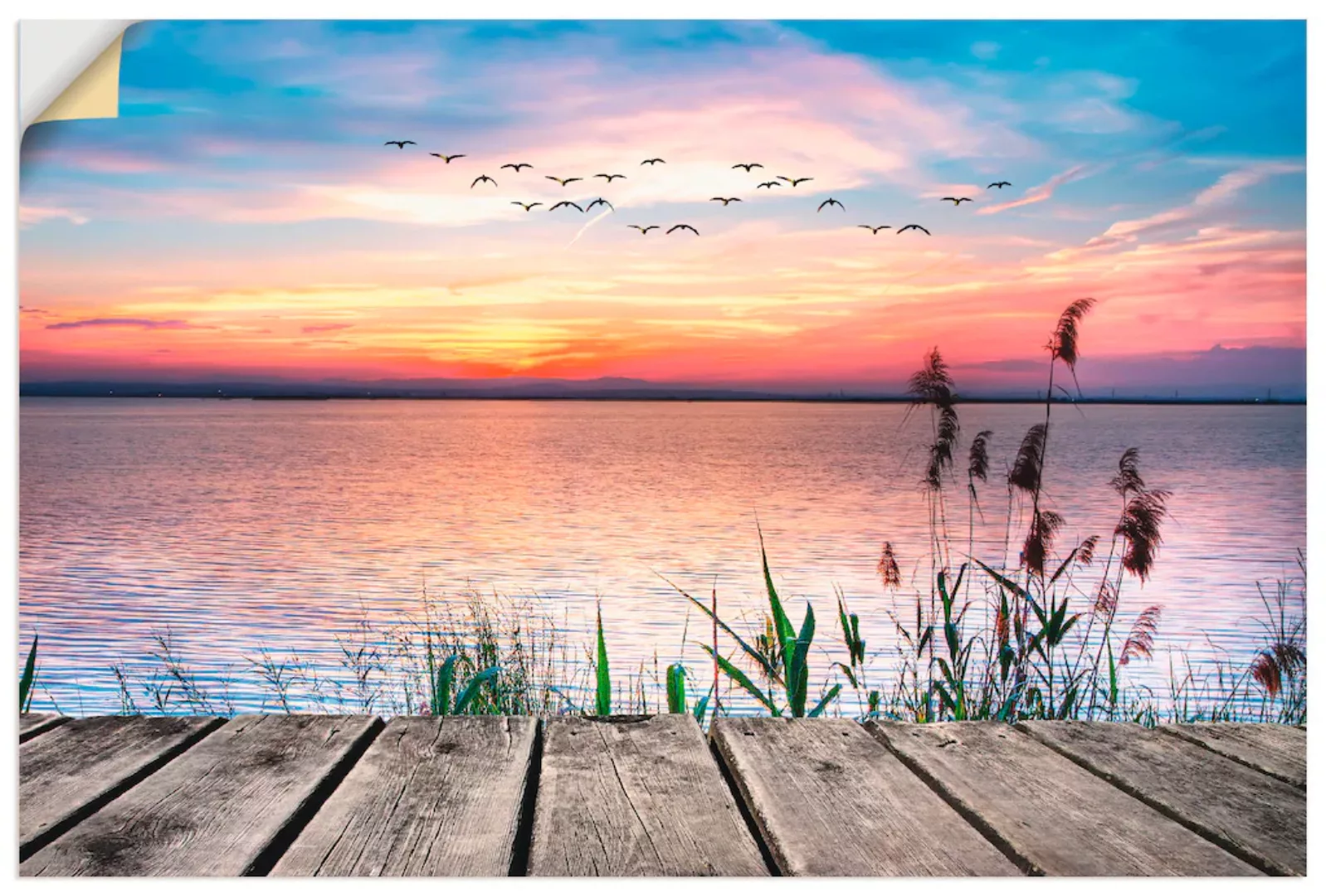 Artland Wandbild "Der See in den Farben der Wolken", Gewässer, (1 St.) günstig online kaufen