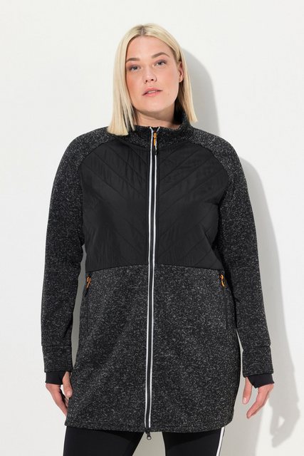 Ulla Popken Sweatjacke Long-Strickfleecejacke 2-Wege-Zipper Daumenloch günstig online kaufen