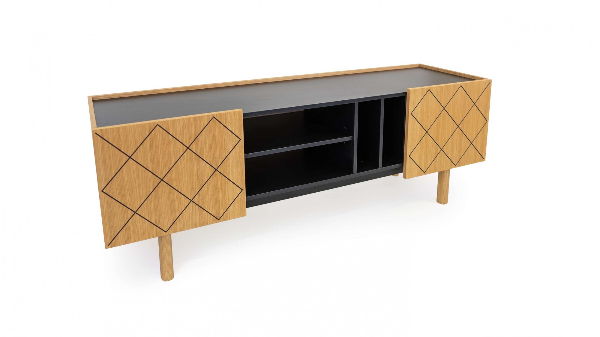 Woodman Sideboard "Porto", Kommode, dekorative Fräsungen, mit Eichenholzfur günstig online kaufen