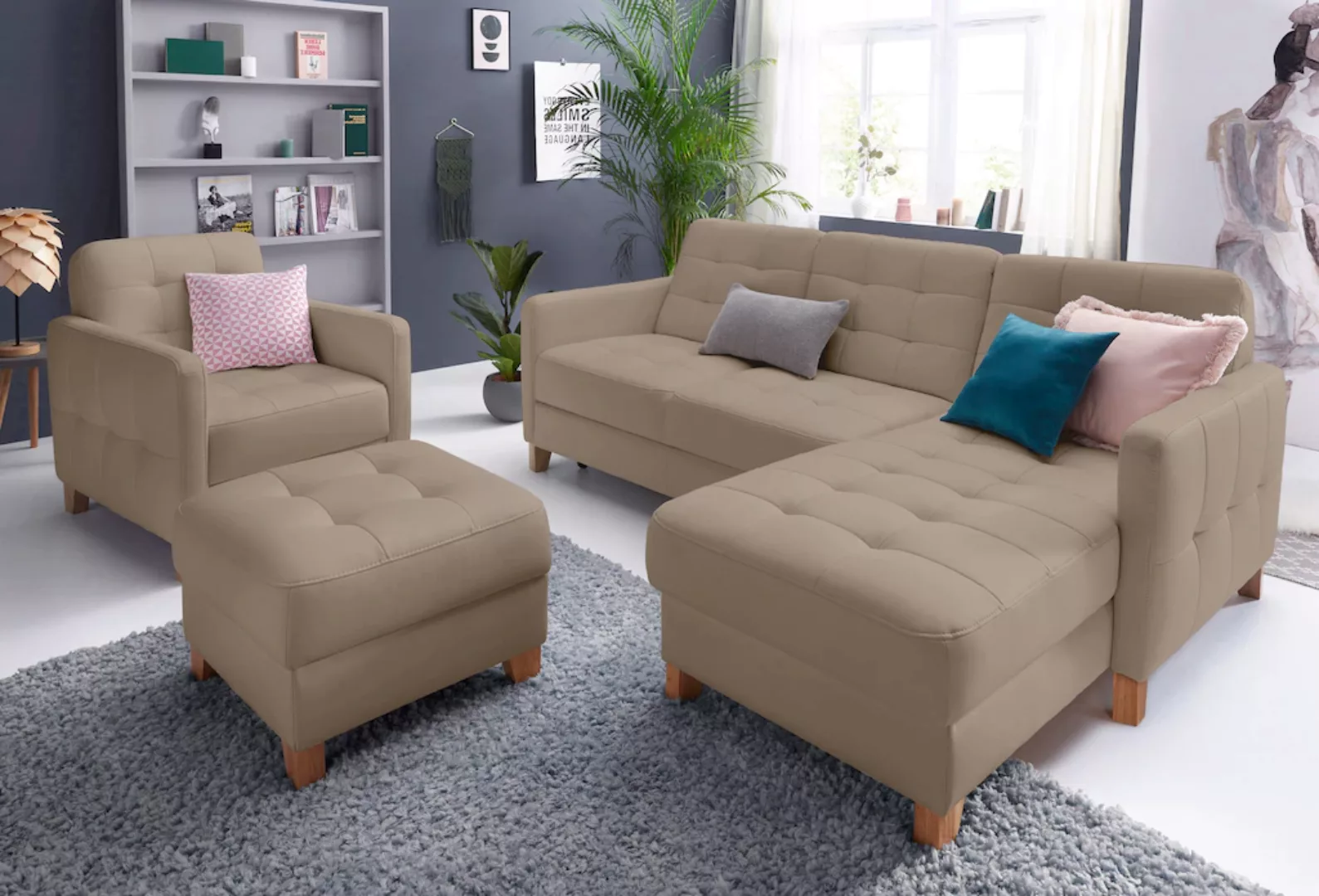 exxpo - sofa fashion Ecksofa Elio, wahlweise mit Bettfunktion, L-Form günstig online kaufen