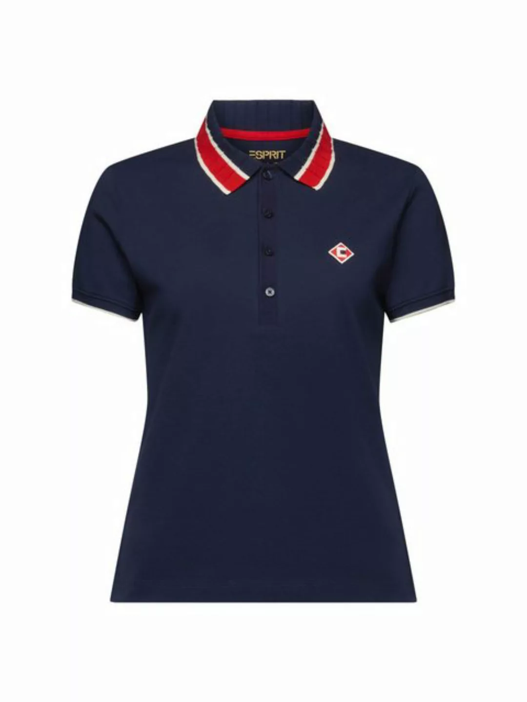 Esprit T-Shirt Kurzärmliges Poloshirt aus Baumwolle (1-tlg) günstig online kaufen