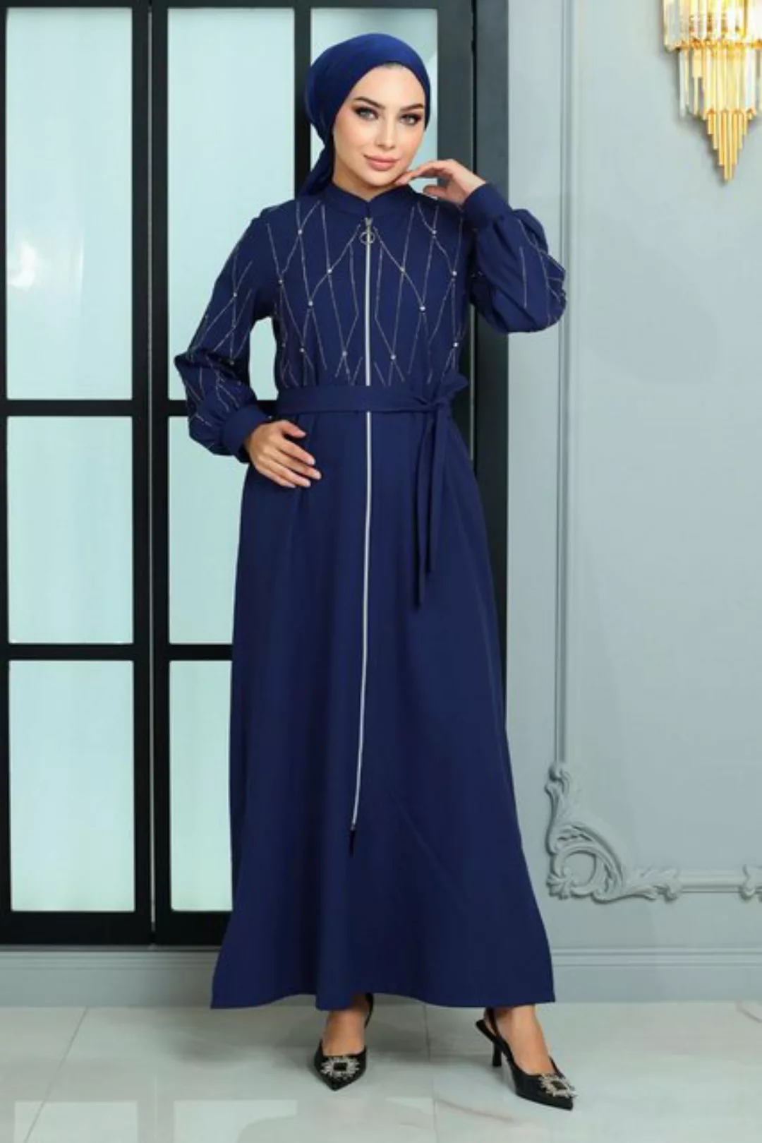 MODAMİHRAM Maxikleid Stein Detail Abaya günstig online kaufen