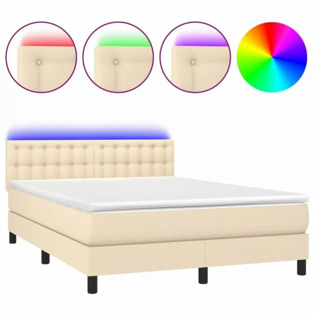 vidaXL Boxspringbett Bett Boxspringbett komplett mit Matratze & LED Stoff ( günstig online kaufen