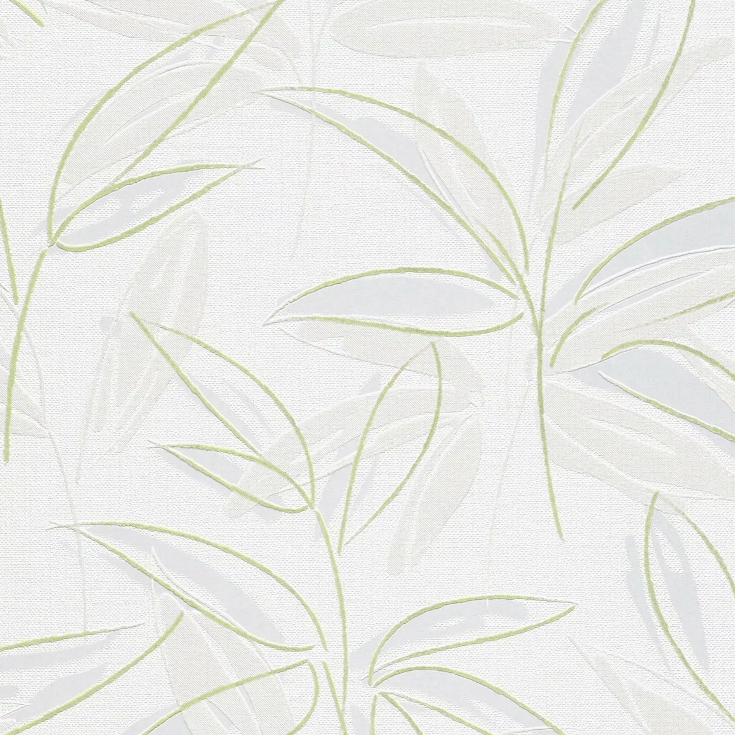 Bricoflor Vlies Blumentapete Grün Weiß Moderne Tapete mit Blatt Muster in A günstig online kaufen