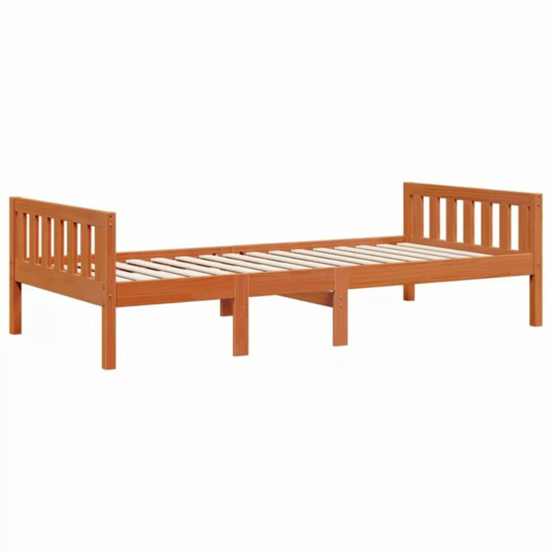 vidaXL Bett Kinderbett ohne Matratze Wachsbraun 75x190 cm Massivholz Kiefer günstig online kaufen