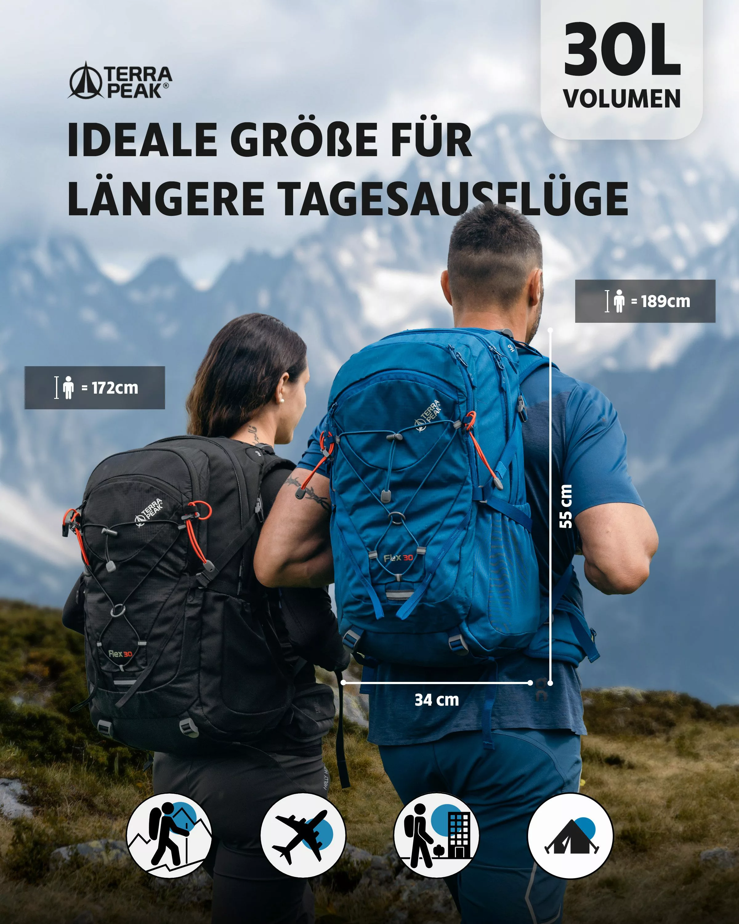 Terra Peak Wanderrucksack Flex 30, 30L günstig online kaufen