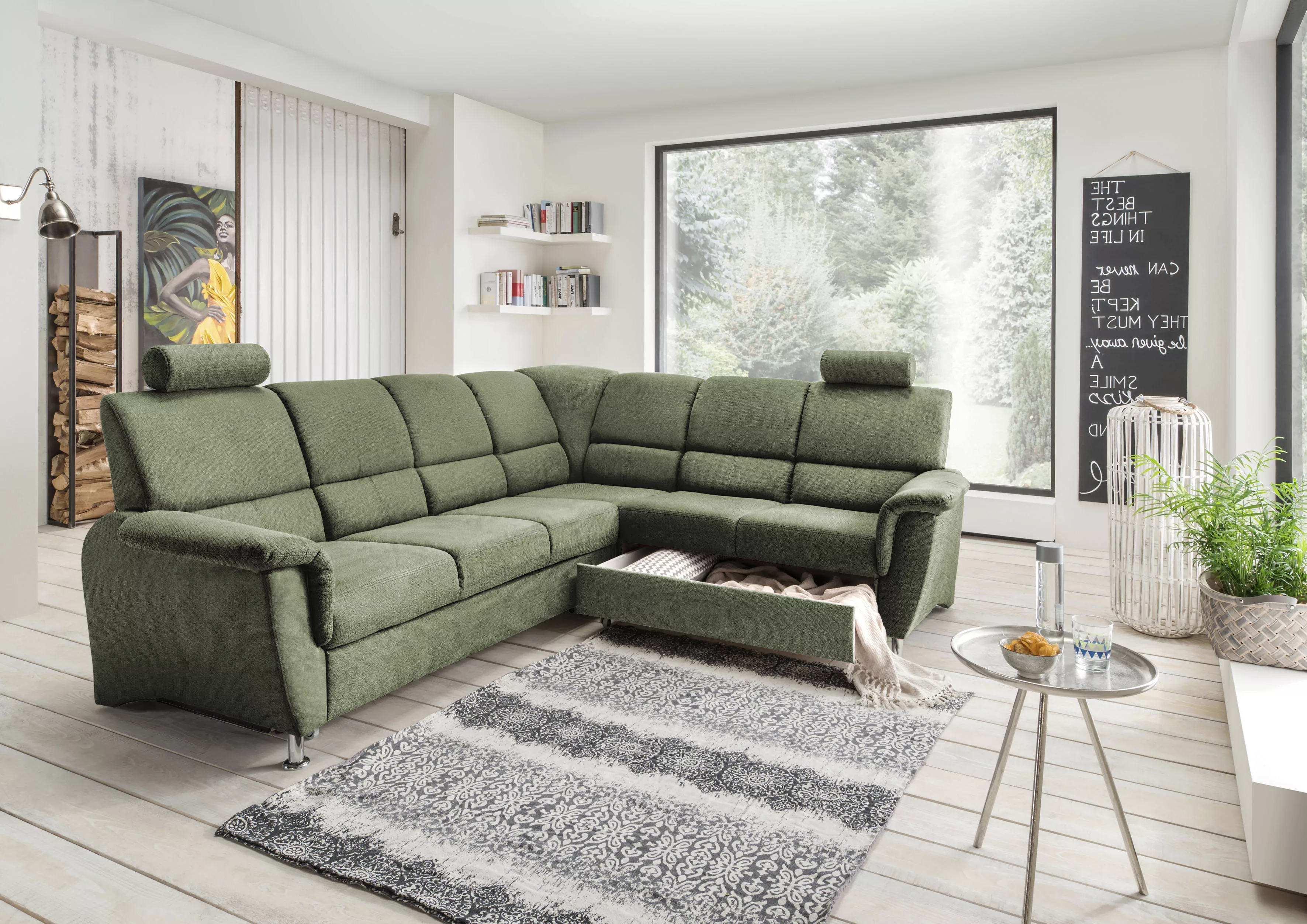 Home affaire Ecksofa "Pisa L-Form", mit Bettfunktion und Bettkasten günstig online kaufen