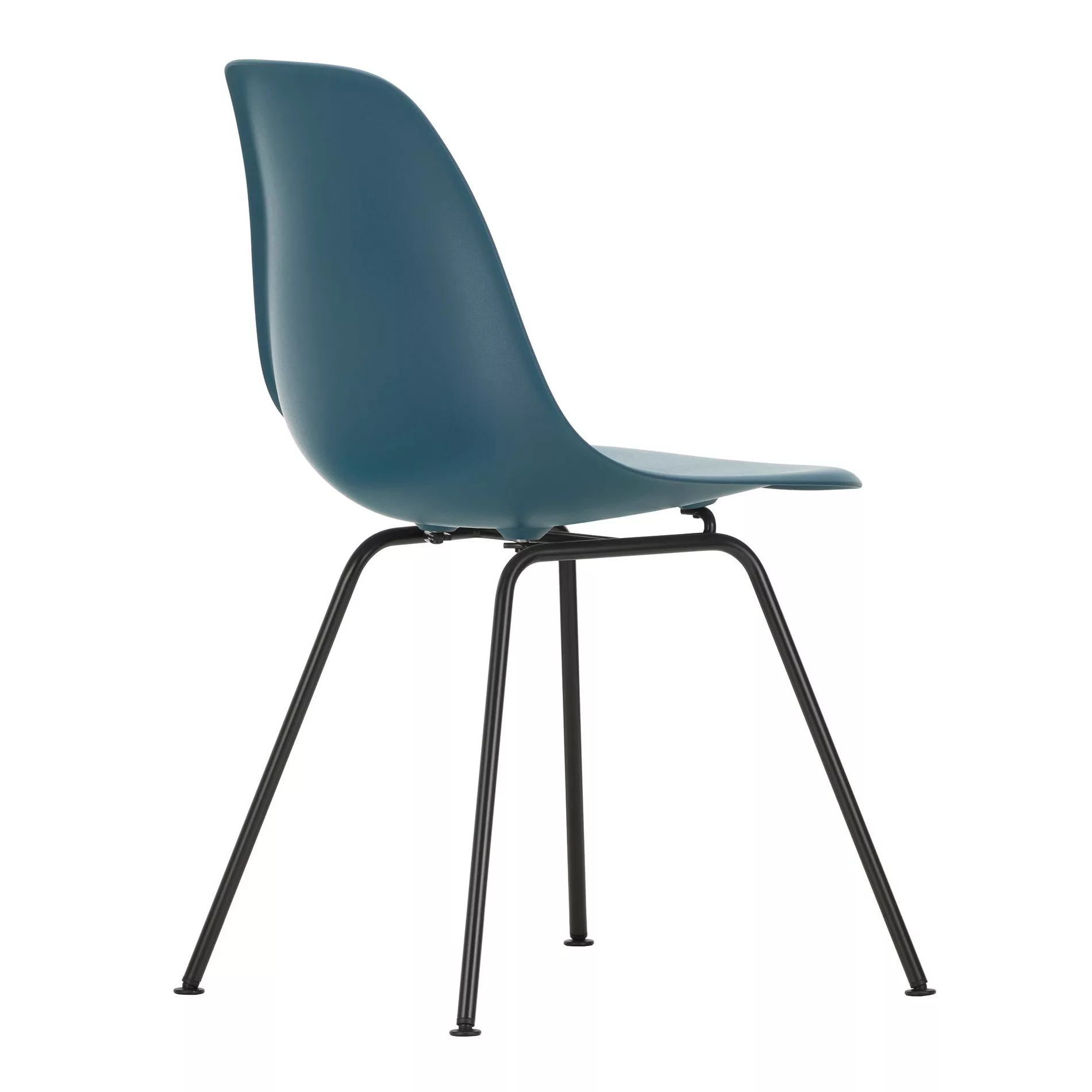 Vitra - Eames Plastic Side Chair DSX Gestell schwarz - meerblau/Sitzschale günstig online kaufen