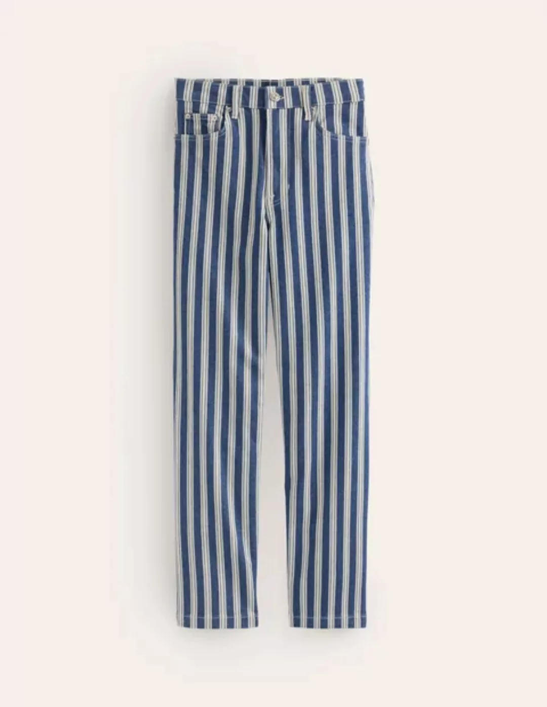 Gerade geschnittene Hose mit Streifen Damen Boden, Marineblau Streifen günstig online kaufen