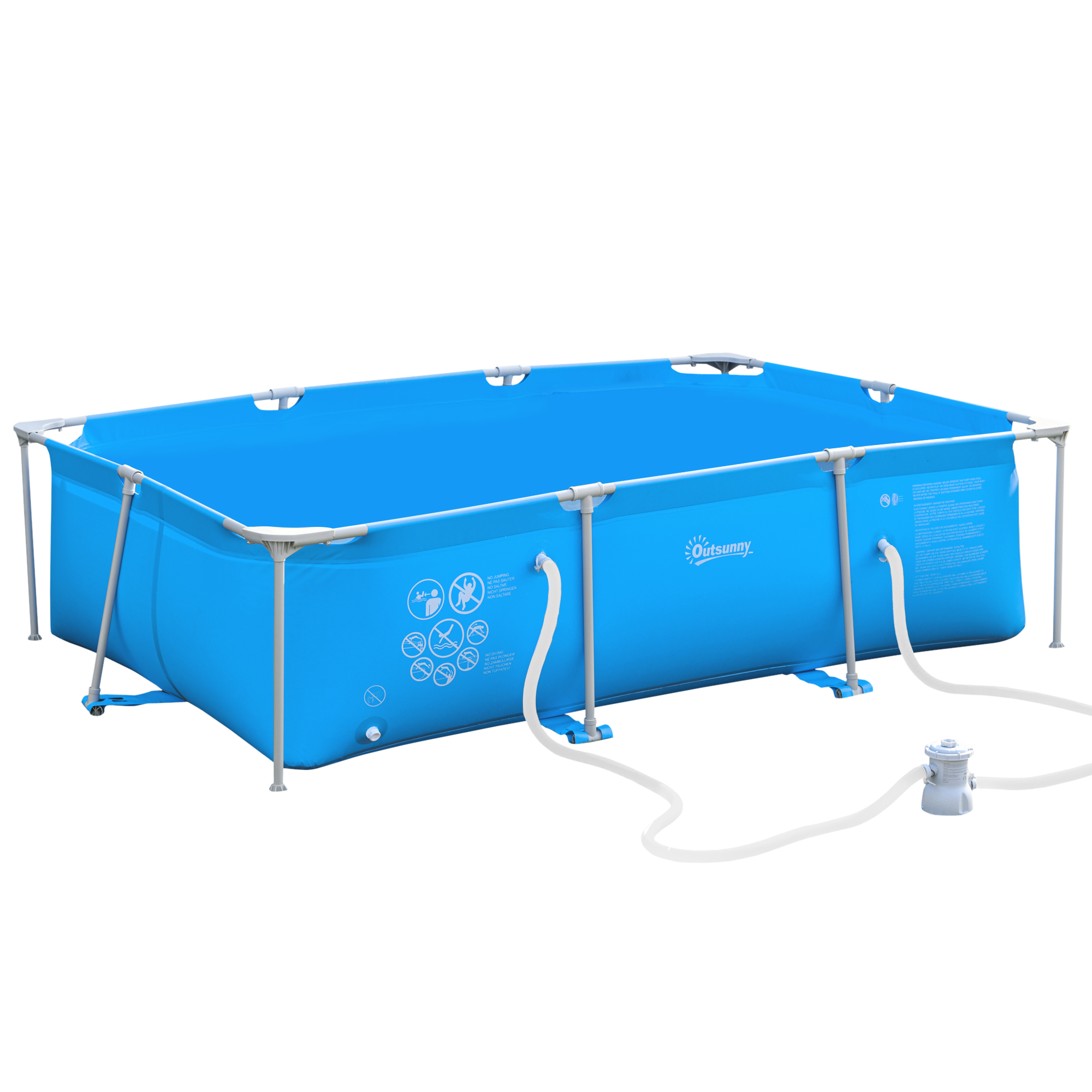 Outsunny Rechteckiger Aufstellpool mit Metallrahmen und Filter 292L x 190B günstig online kaufen