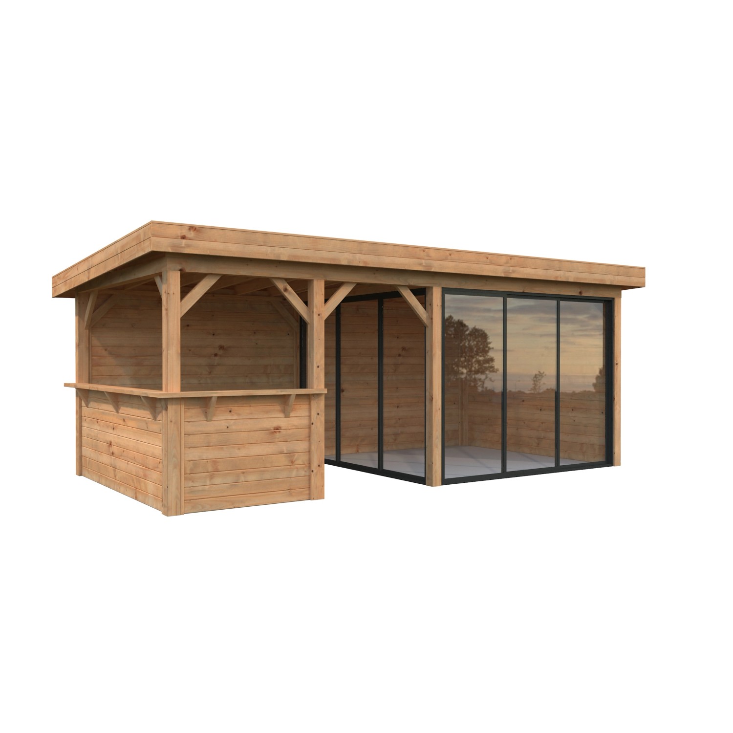 Palmako Pavillon Lenna Set 407 Slide Braun Tauchgrundiert 588 cm x 300 cm F günstig online kaufen